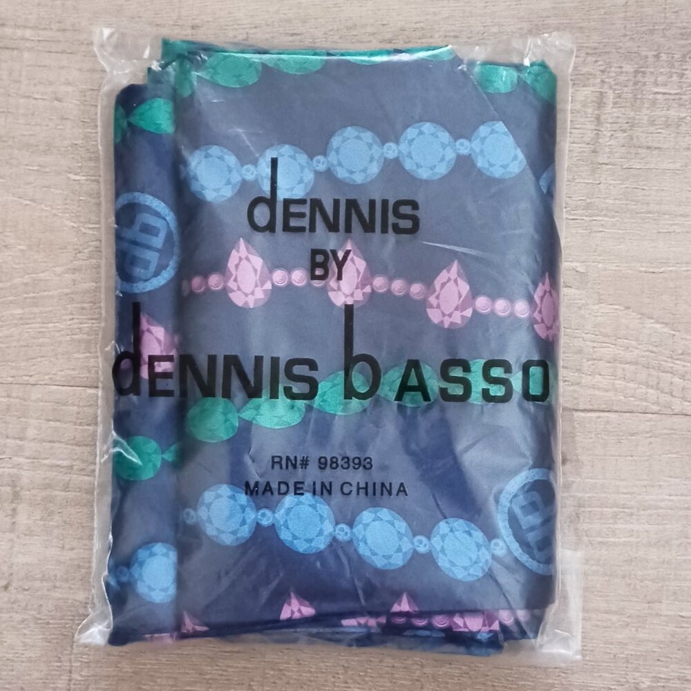 New Dennis Basso Navy Blue Jewelry Print Fashion Scarf - Picture 3 of 3